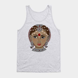 Sketch Face : Traditional Beautiful Indian Women Face Tank Top